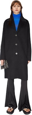 (Women) Acne Studios SS22 Black Single-Breasted Loose Long Coat Casual Jacket A90470-900 Lookbook (Women) Acne Studios SS22 Black Single-Breasted Loose Long Coat Casual Jacket A90470-900