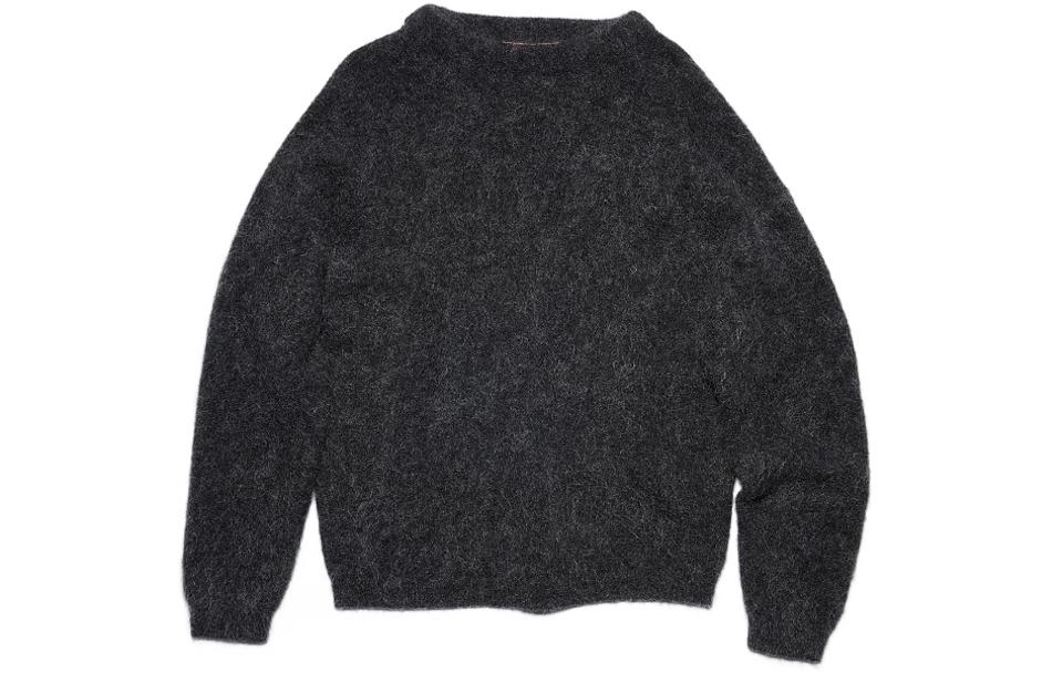 (Women) Acne Studios SS22 Black Wool Cashmere Pullover Sweater Crewneck Relaxed A60384-AA2