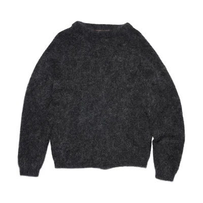 (Women) Acne Studios SS22 Black Wool Cashmere Pullover Sweater Crewneck Relaxed A60384-AA2