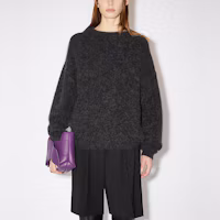 Lookbook (Women) Acne Studios SS22 Black Wool Cashmere Pullover Sweater Crewneck Relaxed A60384-AA2