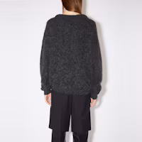 Shop (Women) Acne Studios SS22 Black Wool Cashmere Pullover Sweater Crewneck Relaxed A60384-AA2