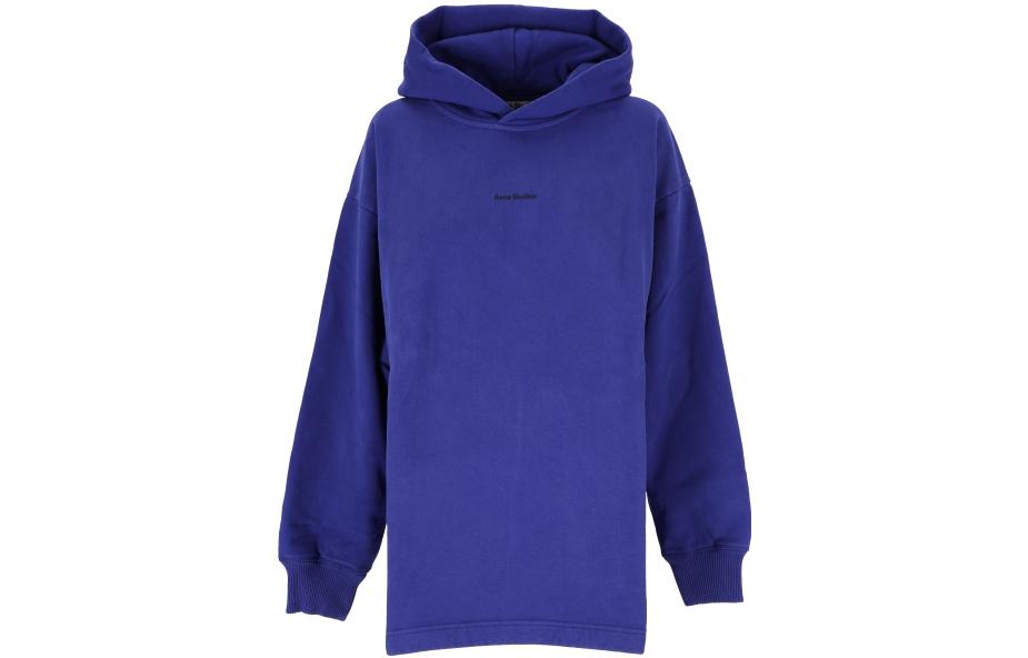 (Women) Acne Studios SS22 Blue Pullover Sweatshirt with Logo Embroidery AI0083-BCE