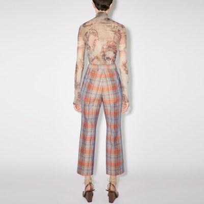 (W) Acne Studios SS22 橙色格纹休闲西裤 AK0518-AO9 Shop (W) Acne Studios SS22 橙色格纹休闲西裤 AK0518-AO9