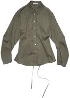 (Women) Acne Studios SS22 Cut-Out Waist Long-Sleeve Shirt Grey-Green AC0521-CVD (Women) Acne Studios SS22 Cut-Out Waist Long-Sleeve Shirt Grey-Green AC0521-CVD