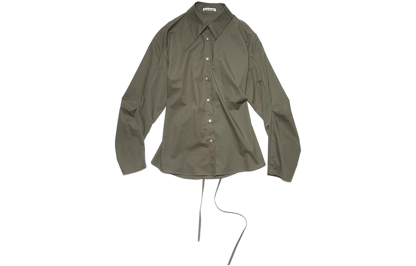 Order (W) Camisa Manga Larga Acne Studios SS22 Corte en Cintura Gris-Verde AC0521-CVD
