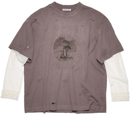 (Women) Acne Studios SS22 Distressed Layered Long Sleeve T-Shirt Purple. AL0260-CUE Buy (Women) Acne Studios SS22 Distressed Layered Long Sleeve T-Shirt Purple. AL0260-CUE