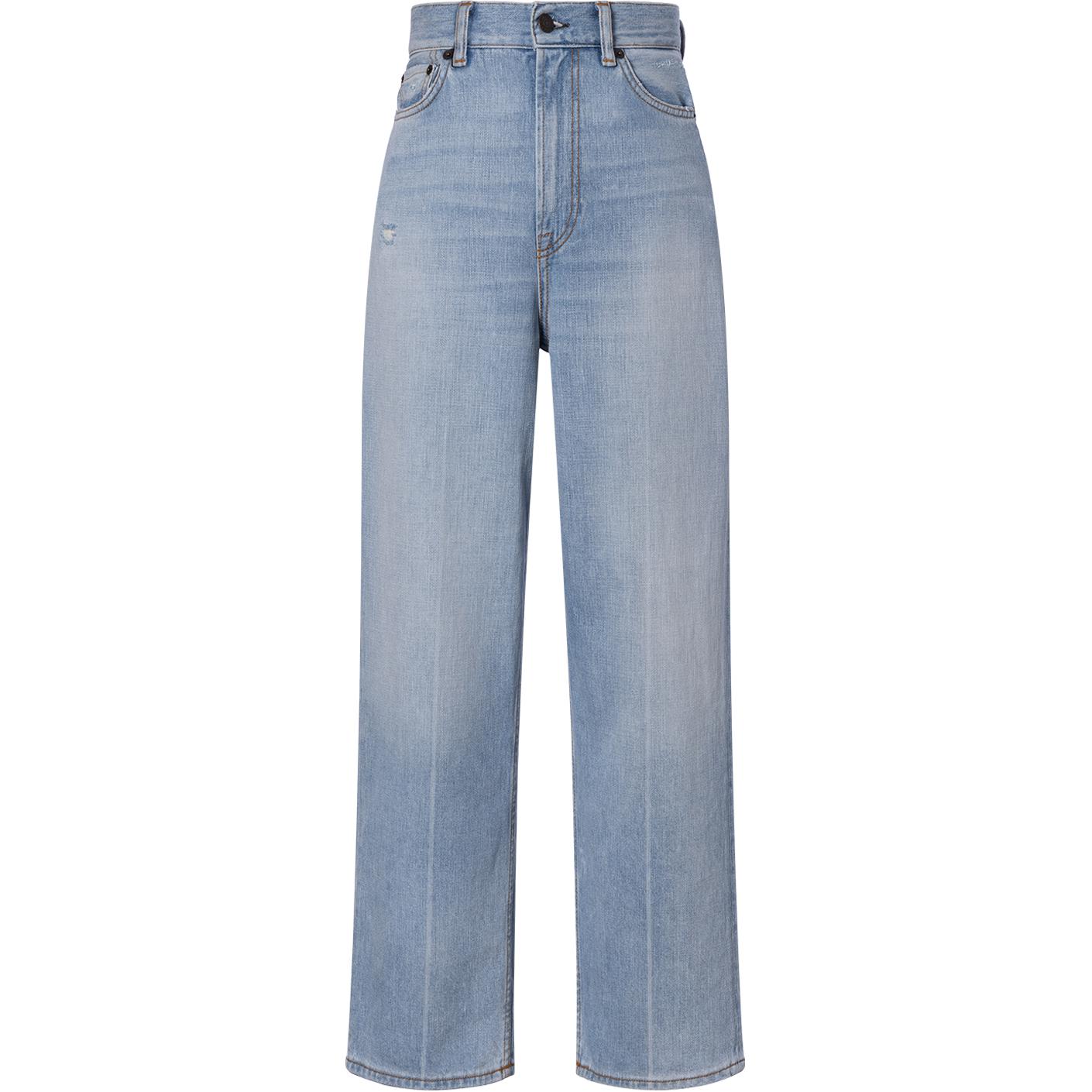 (Women) Acne Studios SS22 High-Waist Washed Straight-Leg Jeans 1993 Women Light Blue A00337-AAV