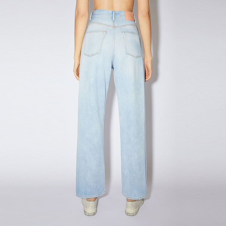 Purchase (Women) Acne Studios SS22 High-Waist Washed Straight-Leg Jeans 1993 Women Light Blue A00337-AAV