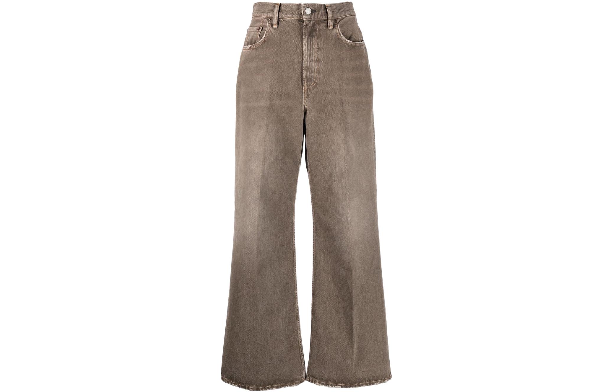 Order (W) Acne Studios SS22 Jeans High-Waisted Wide-Leg Wanita 2022F Coklat Muda A00346-AEK