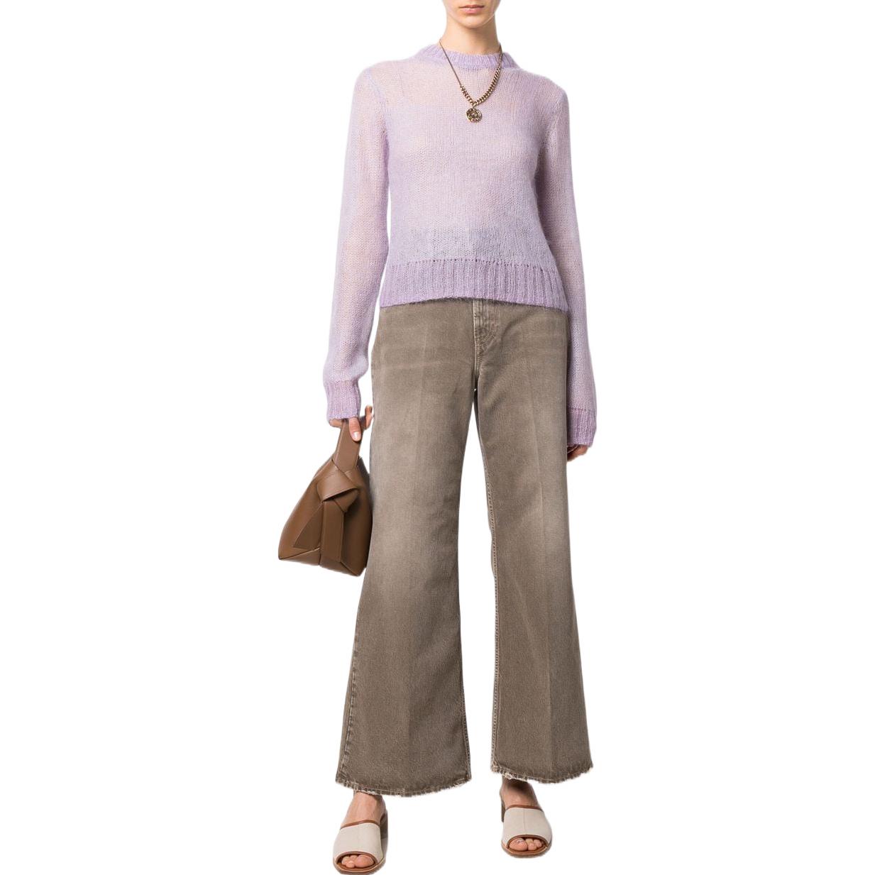 Lookbook (W) Acne Studios SS22 Jeans High-Waisted Wide-Leg Wanita 2022F Coklat Muda A00346-AEK