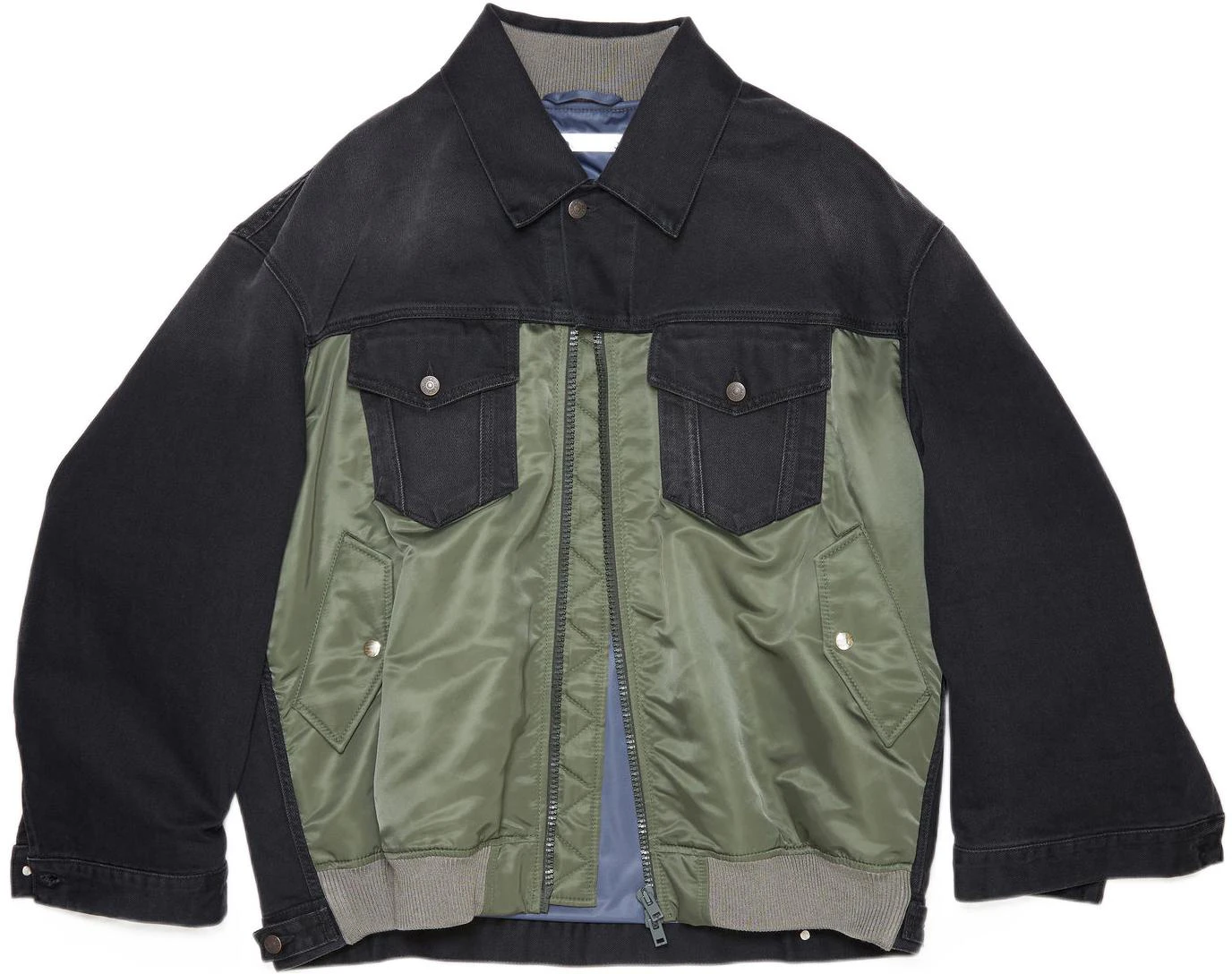 women-acne-studios-ss-22-patchwork-zip-denim-jacket-black-a90441-aay