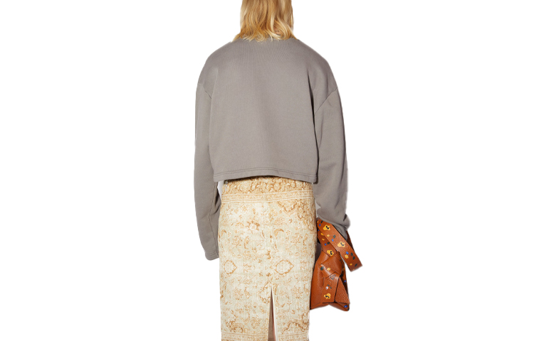 Lookbook (W) Acne Studios SS22 灰色圖案短版圓領衫 AI0118-AFH101