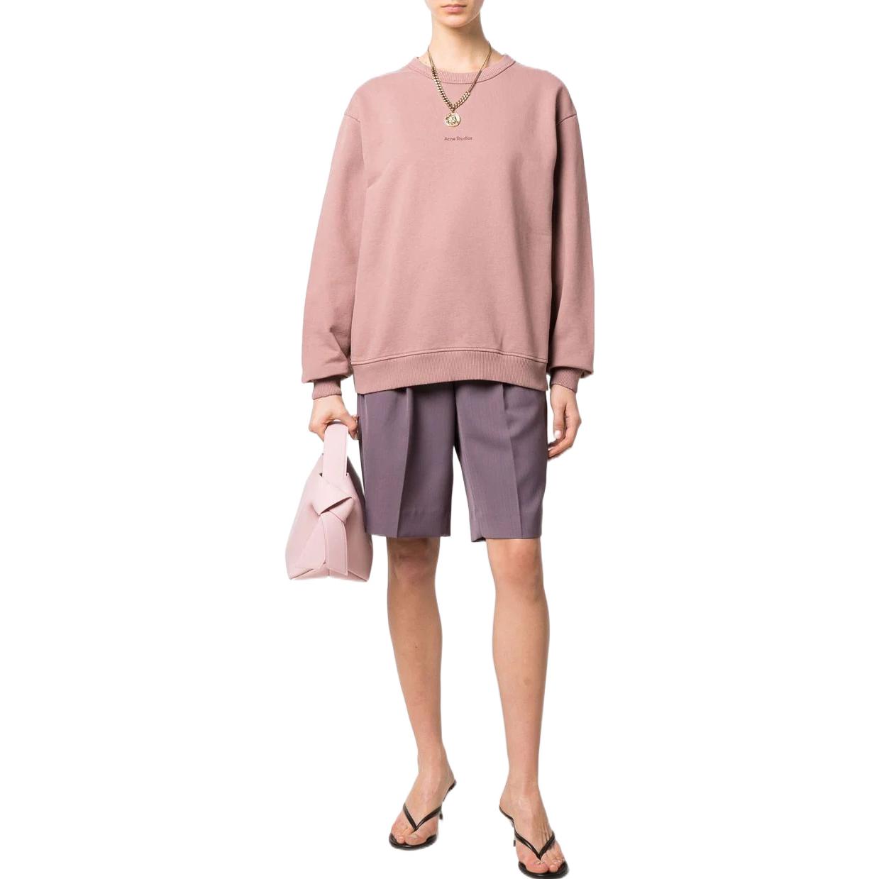 Lookbook (Women) Acne Studios SS22 Pink Logo Crewneck Pullover Sweatshirt . AI0067-AD1