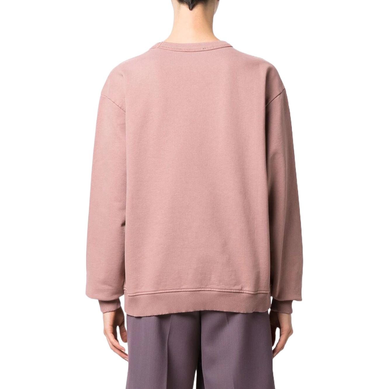 Shop (Women) Acne Studios SS22 Pink Logo Crewneck Pullover Sweatshirt . AI0067-AD1