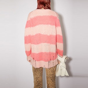 (W) Suéter de Manga Larga a Rayas Rosado Acne Studios SS22. A60243-CV0 Shop (W) Suéter de Manga Larga a Rayas Rosado Acne Studios SS22. A60243-CV0