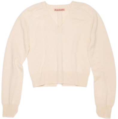 (W) Acne Studios SS22 V領羊毛羊絨針織套頭毛衣 米色 A60343-AEB Order (W) Acne Studios SS22 V領羊毛羊絨針織套頭毛衣 米色 A60343-AEB