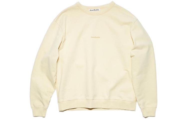 (Women) Acne Studios SS22 Yellow Oversized Crewneck Long Sleeve Sweatshirt Women. AI0067-ABV