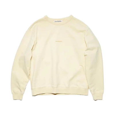 (Women) Acne Studios SS22 Yellow Oversized Crewneck Long Sleeve Sweatshirt Women. AI0067-ABV