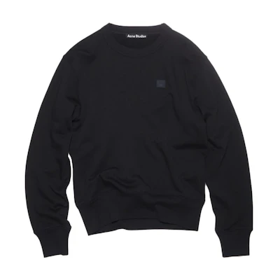 (Women) Acne Studios SS23 Black Pullover Sweater with Face Logo. CI0140-900