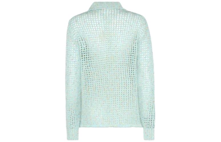 Lookbook (Women) Acne Studios SS23  Green Pullover Sweater with Cut-Out Details. A60420-AAQ