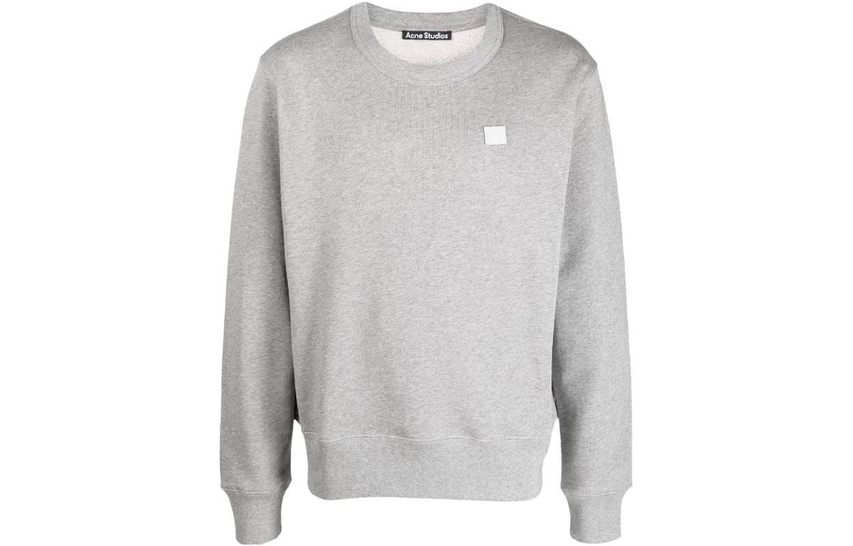 (Women) Acne Studios SS23  Grey Face Logo Crewneck Long Sleeve Sweatshirt. CI0140-X92
