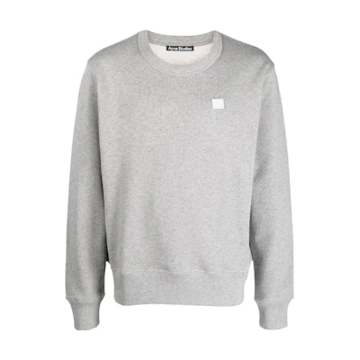 (Women) Acne Studios SS23 Grey Face Logo Crewneck Long Sleeve Sweatshirt. CI0140-X92