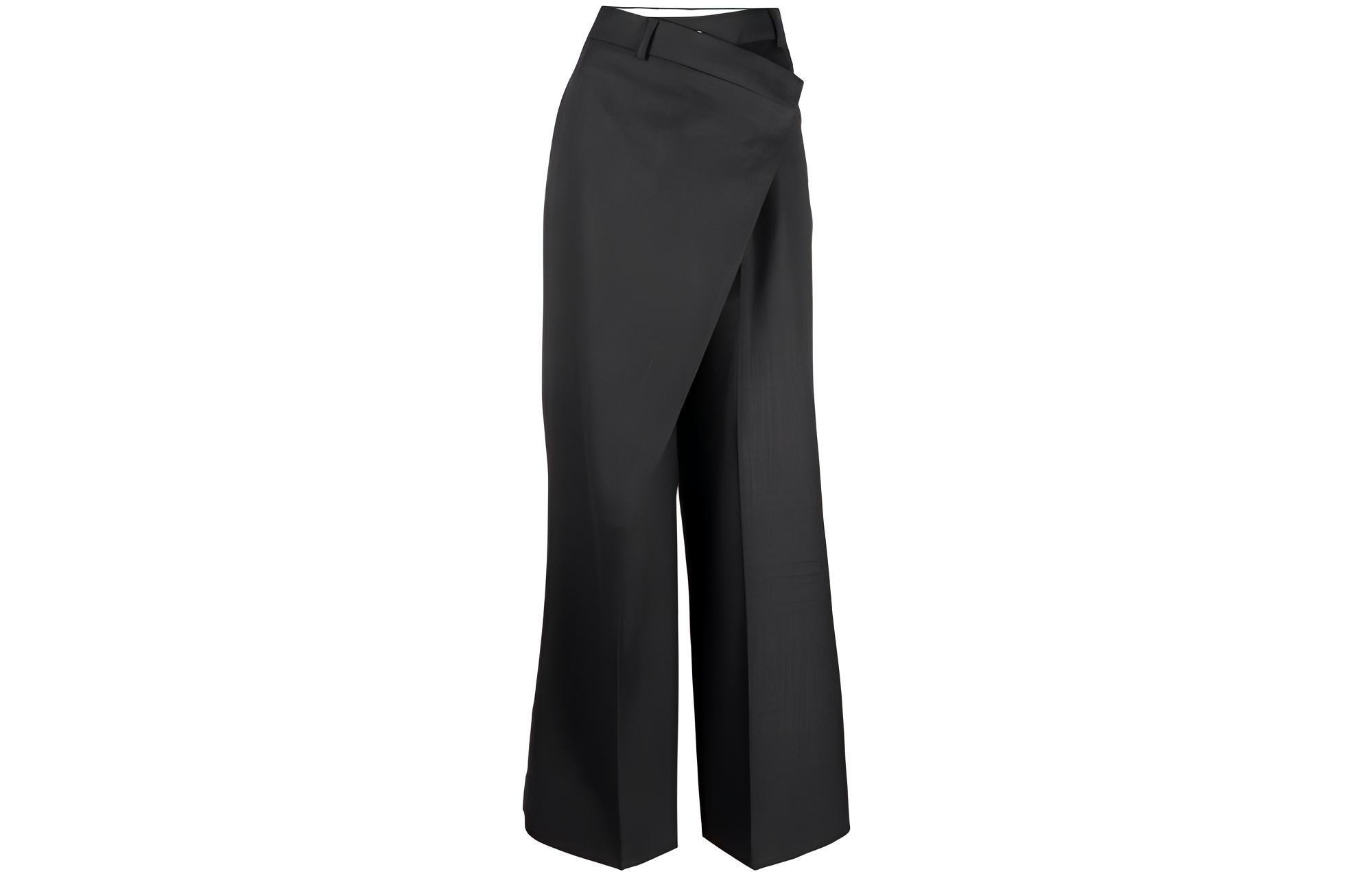 (Women) Acne Studios SS23  High-Waisted Wide-Leg Knit Sweatpants Black. AK0642-902