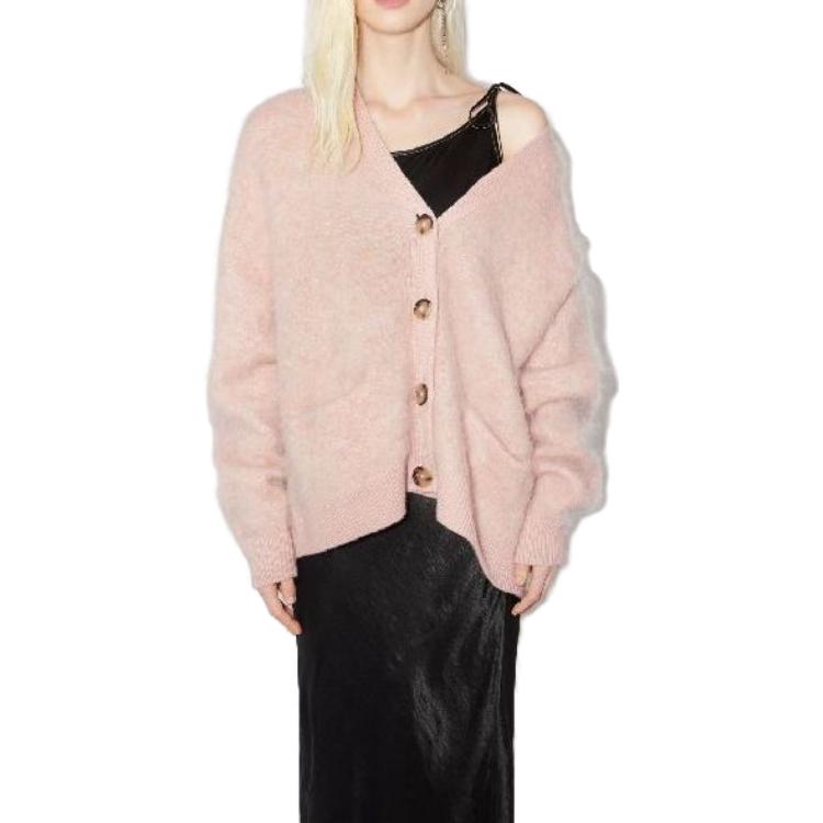 Sizing (W) Acne Studios SS23 Pink Mohair Wool Blend Cardigan Sweater. A60464-COA