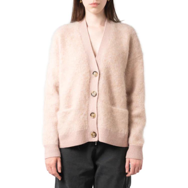 Cheap (W) Acne Studios SS23 Pink Mohair Wool Blend Cardigan Sweater. A60464-COA