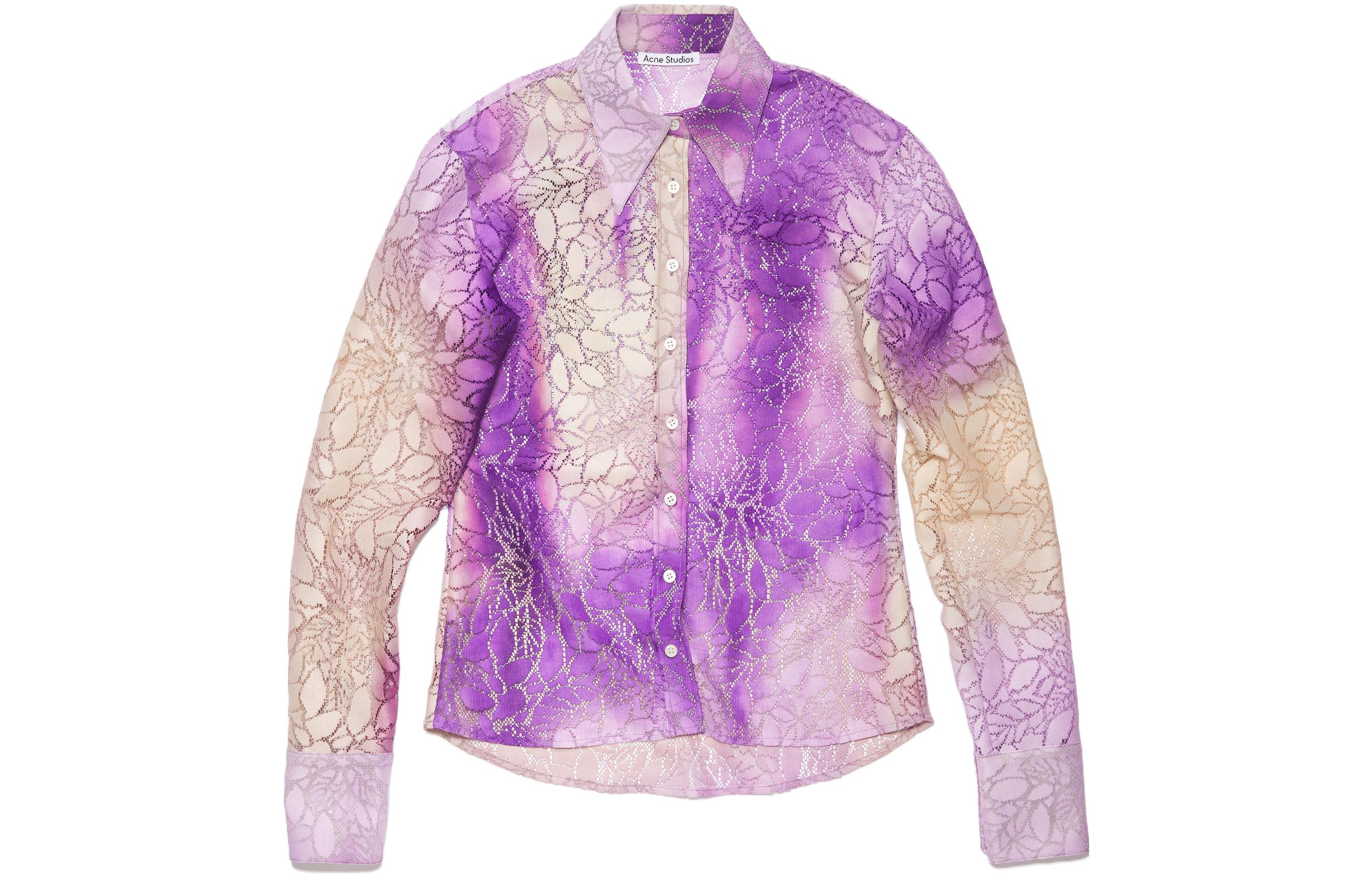 Order (W) Acne Studios SS23 紫色蕾絲印花長袖襯衫. AC0543-ADA