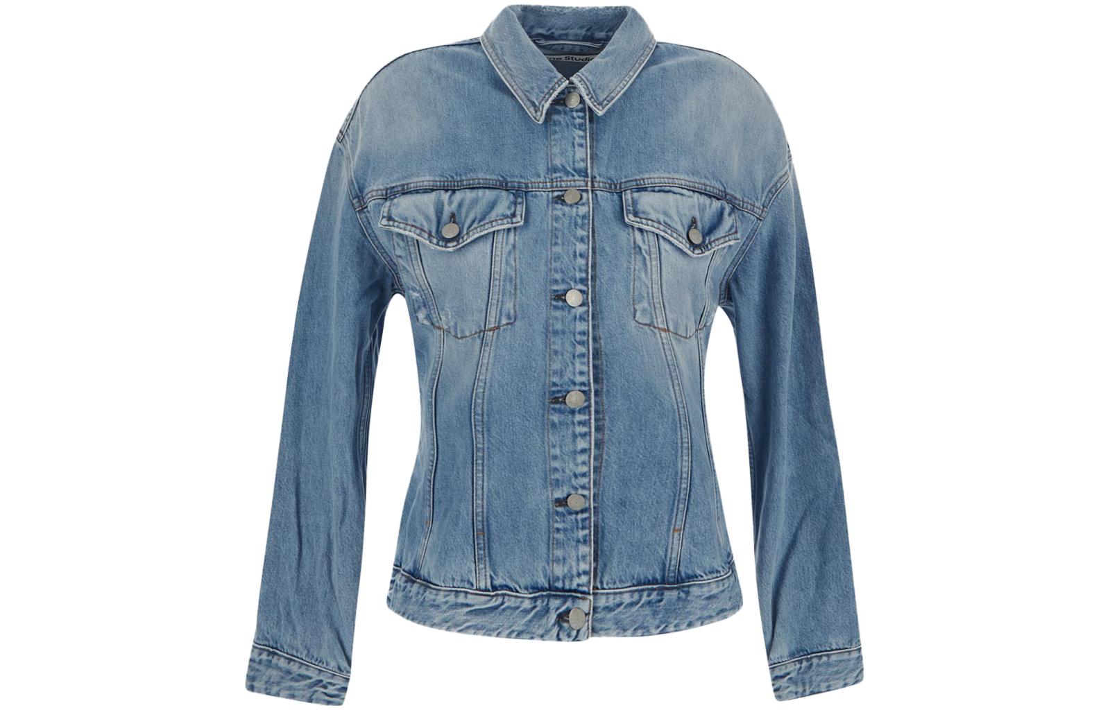 Order (W) Acne Studios SS23 Chaqueta Vaquera Azul Slim Fit Retro de Manga Larga. A90501-228