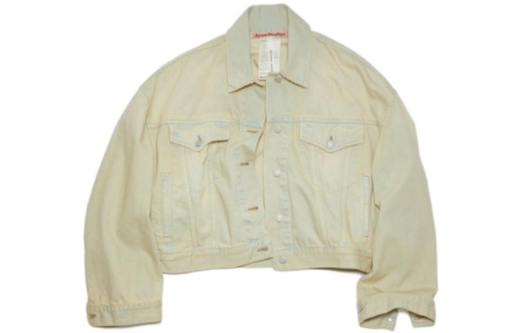 (Women) Acne Studios SS23  Washed Yellow Denim Button-Up Cropped Jacket. A90498-BWL