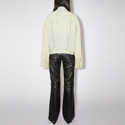 (Women) Acne Studios SS23 Washed Yellow Denim Button-Up Cropped Jacket. A90498-BWL Shop (Women) Acne Studios SS23 Washed Yellow Denim Button-Up Cropped Jacket. A90498-BWL