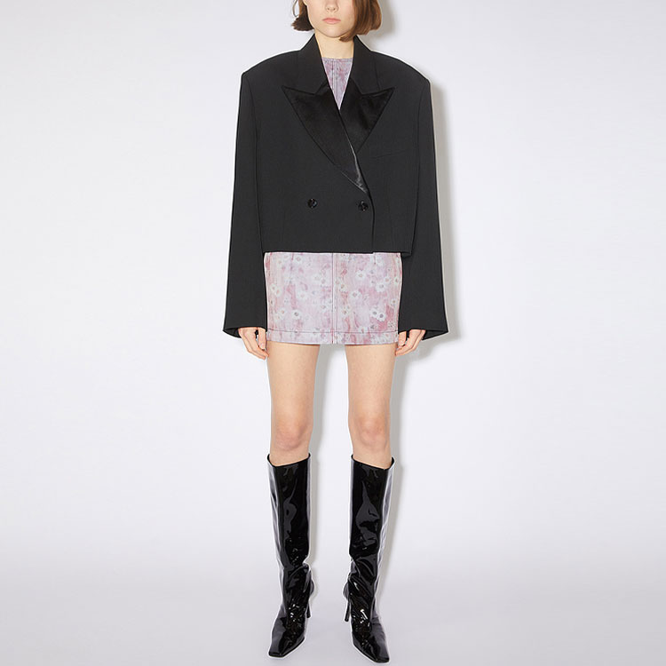 (Women) Acne Studios SS23 Black Cropped Blazer with Button-Up Design AH0218-900 圖 3