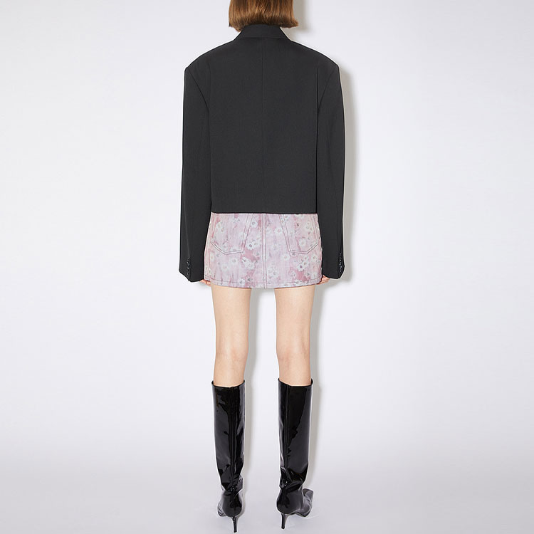 (Women) Acne Studios SS23 Black Cropped Blazer with Button-Up Design AH0218-900 圖 4