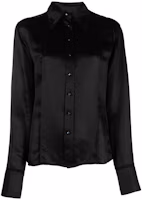 (Women) Acne Studios SS23 Black Long Sleeve Button-Up Shirt AC0546-900 (Women) Acne Studios SS23 Black Long Sleeve Button-Up Shirt AC0546-900