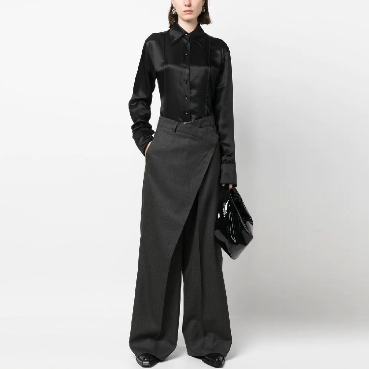(Women) Acne Studios SS23 Black Long Sleeve Button-Up Shirt AC0546-900 圖 3