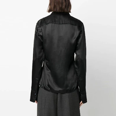 (Women) Acne Studios SS23 Black Long Sleeve Button-Up Shirt AC0546-900 Shop (Women) Acne Studios SS23 Black Long Sleeve Button-Up Shirt AC0546-900