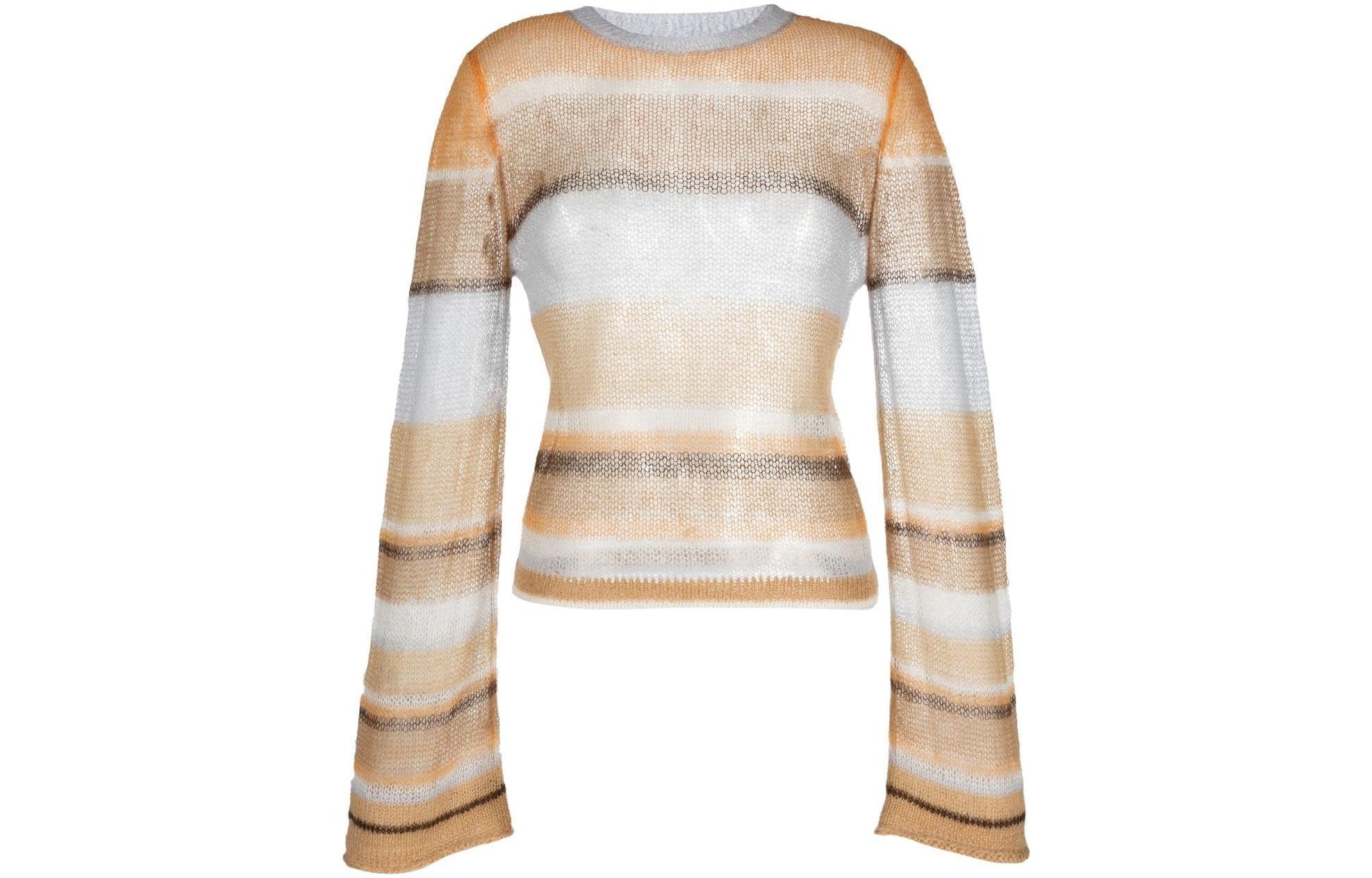 Order (Women) Acne Studios SS23 Contrast Stitch Knit Pullover Khaki  Sweater. A60409-BKF