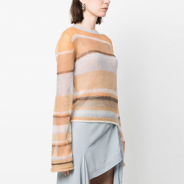 Purchase (Women) Acne Studios SS23 Contrast Stitch Knit Pullover Khaki  Sweater. A60409-BKF