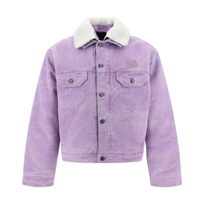 (Women) Acne Studios SS23 Detachable Collar Dyed Work Jacket Women in Smoky Purple. C90147-DF9