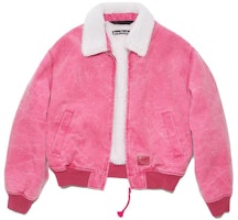 (Women) Acne Studios SS23 Fashion Cotton Canvas Bomber Jacket Purple Red C90120-ACT (Women) Acne Studios SS23 Fashion Cotton Canvas Bomber Jacket Purple Red C90120-ACT