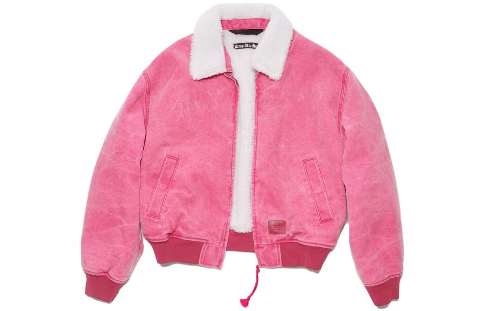 Order (Women) Acne Studios SS23 Fashion Cotton Canvas Bomber Jacket Purple Red C90120-ACT