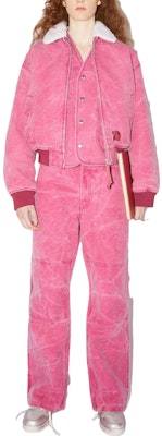 (Women) Acne Studios SS23 Fashion Cotton Canvas Bomber Jacket Purple Red C90120-ACT Lookbook (Women) Acne Studios SS23 Fashion Cotton Canvas Bomber Jacket Purple Red C90120-ACT