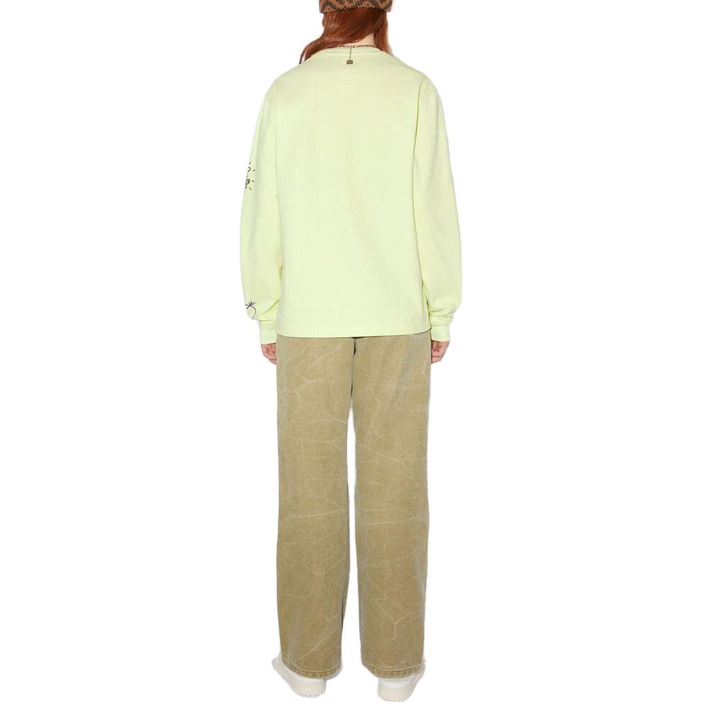 Shop (Women) Acne Studios SS23 Graffiti Crewneck Long Sleeve T-Shirt Unisex Green. CL0209-BKI
