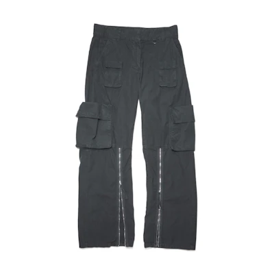 (Women) Acne Studios SS23 High-Waisted Zipper Pants Women Charcoal Grey. AK0636-Z79