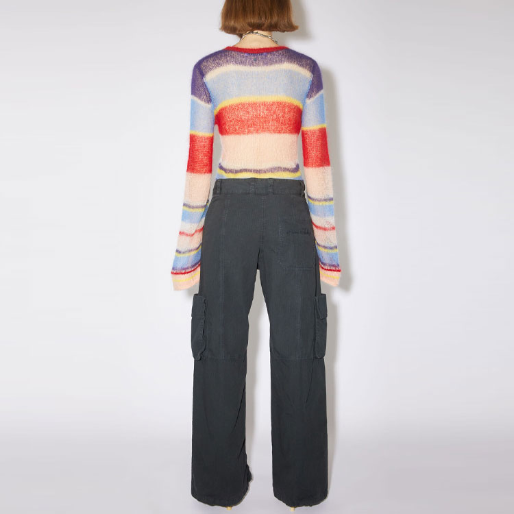 Shop (W) アクネ ストゥディオズ SS23 ハイウエストジッパーパンツ レディース チャコールグレー. AK0636-Z79