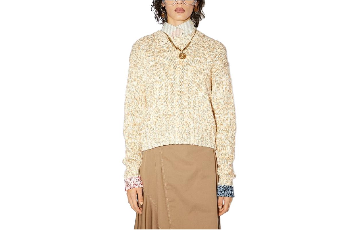 (Women) Acne Studios SS23 Multicolor Knit Crewneck Sweater Cream A60252-CRE 圖 2