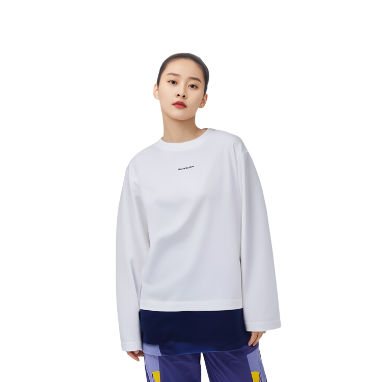 Sizing (W) Acne Studios SS23 Baju Tee Oversized Putih dengan Cetakan AL0343-183