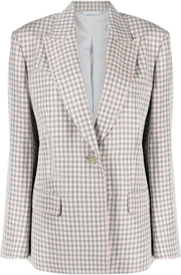 (W) アクネ ストゥディオズ SS23 チェック柄 シングルブレスト ブレザー レディース カラーブロック AH0243-AZB Buy (W) アクネ ストゥディオズ SS23 チェック柄 シングルブレスト ブレザー レディース カラーブロック AH0243-AZB